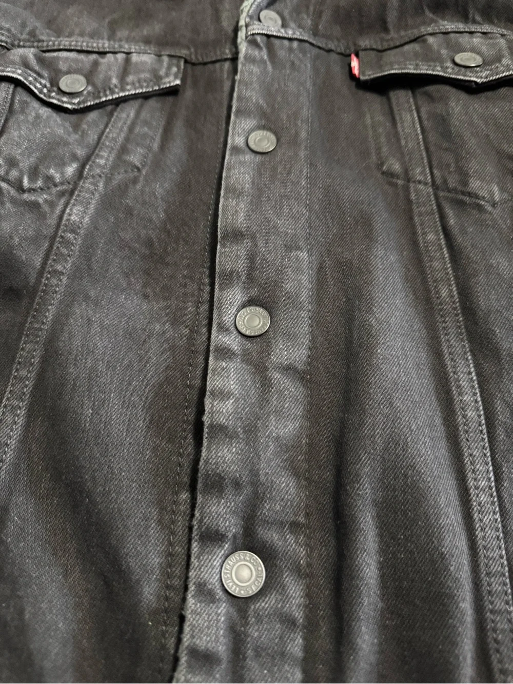 Levi's Black Jacket with Gray Sherpa Collar - Picture 6 of 6